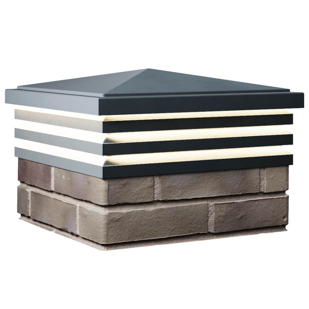 Колпак Zking Бона ХайТек Серый на столб 1.5х1.5 кирпича (385х385мм) с подсветкой в Истре фото