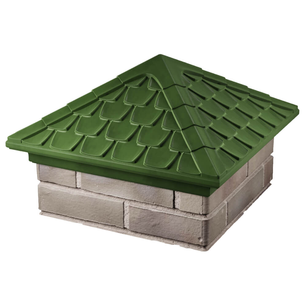 Колпак Zking Эльбрус Зеленый на столб 1.5х1.5 кирпича (385х385мм) в Истре фото