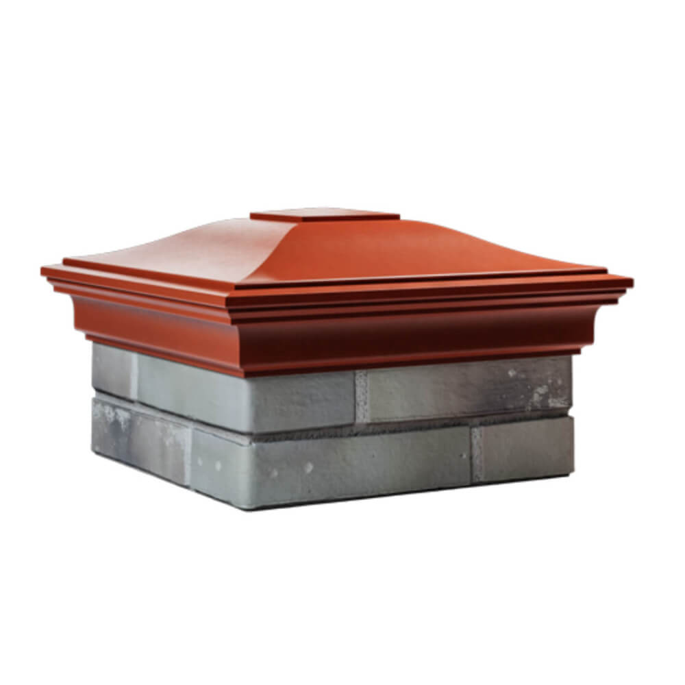 Колпак Zking Монблан Красный на столб 1.5х1.5 еврокирпича 0.7НФ (355х355мм) в Истре фото