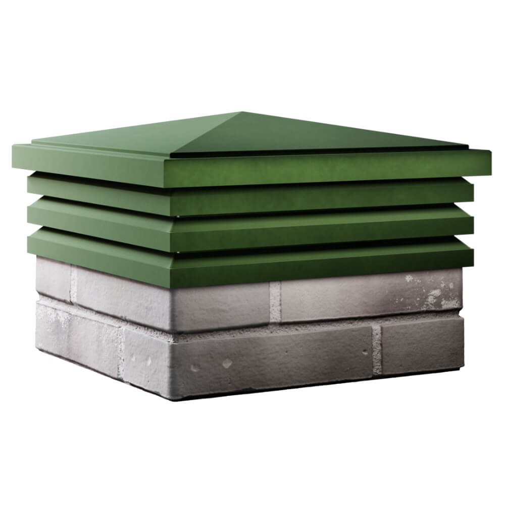 Колпак Zking Бона ХайТек Зеленый на столб 1.5х1.5 кирпича (385х385мм) в Истре фото