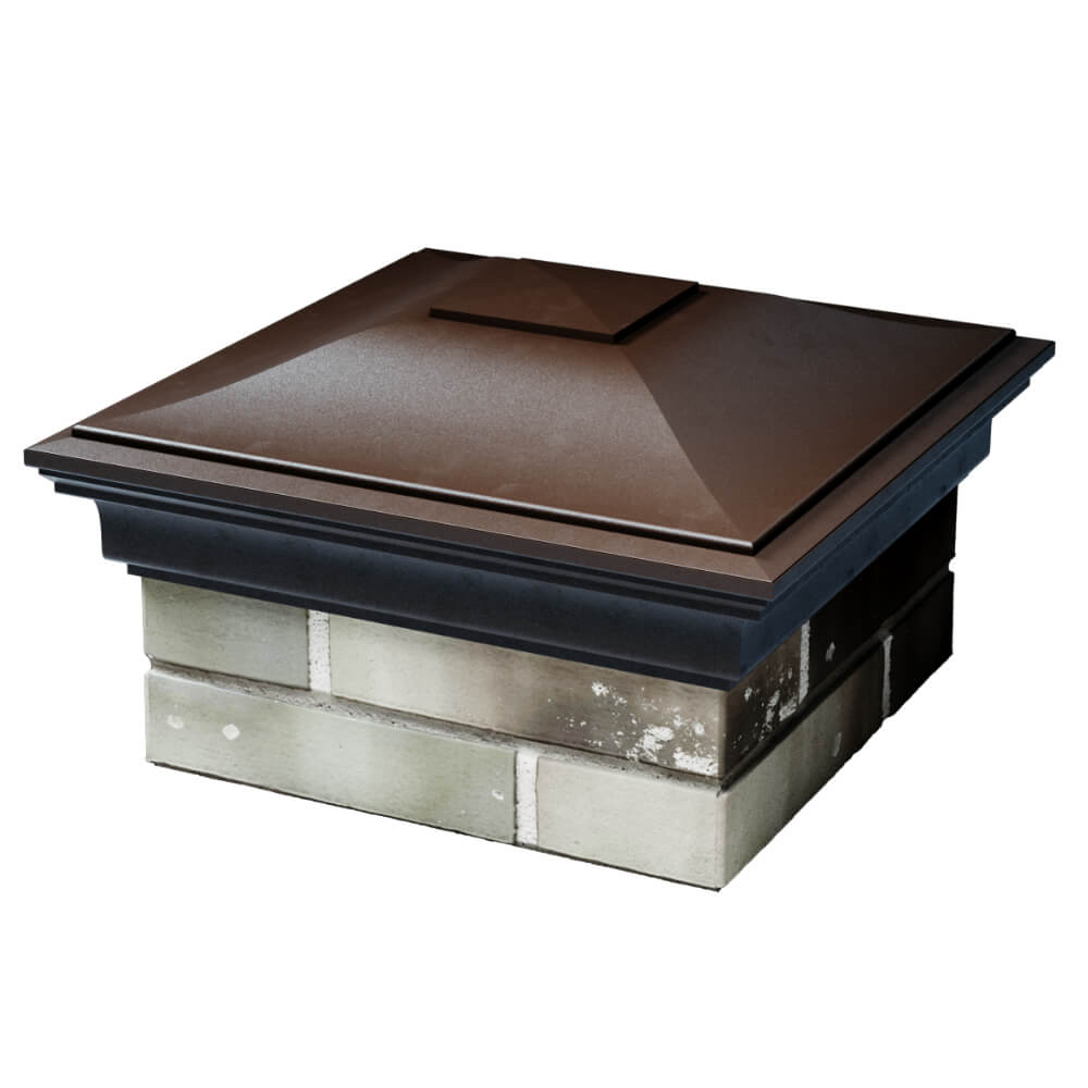 Колпак Zking Монблан Коричневый на столб 1.5х1.5 кирпича (385х385мм) в Истре фото