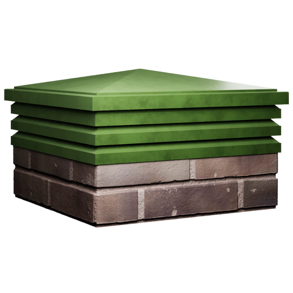 Колпак Zking Бона ХайТек Зеленый на столб 2х2 кирпича (513х513мм) в Истре фото