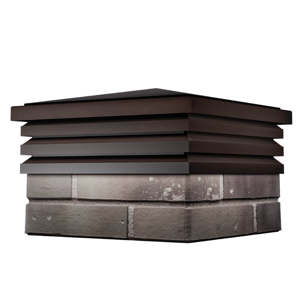 Колпак Zking Бона ХайТек Коричневый на столб 1.5х1.5 кирпича (385х385мм) в Истре фото