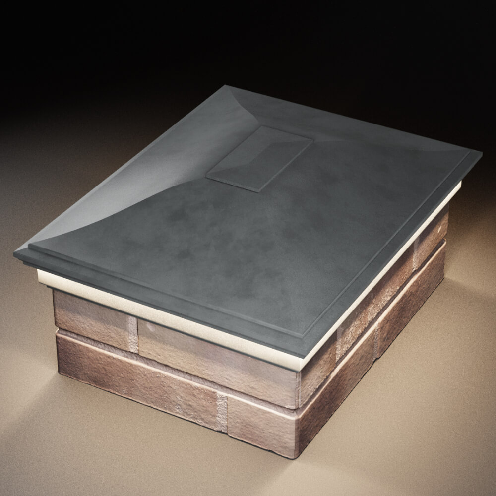 Колпак Zking Монблан Серый на столб 2х1.5 кирпича (515х385мм) c подсветкой в Истре фото