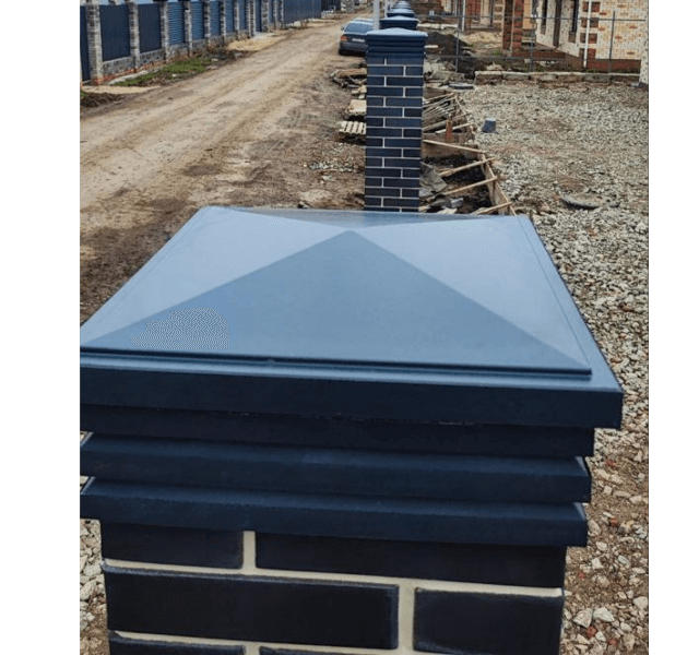 Колпак Zking Бона ХайТек Серый на столб 1.5х1.5 кирпича (385х385мм) в Истре фото