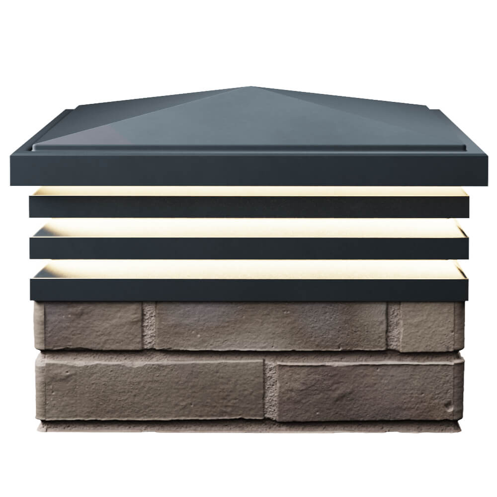 Колпак Zking Бона ХайТек Серый на столб 1.5х1.5 кирпича (385х385мм) с подсветкой в Истре фото