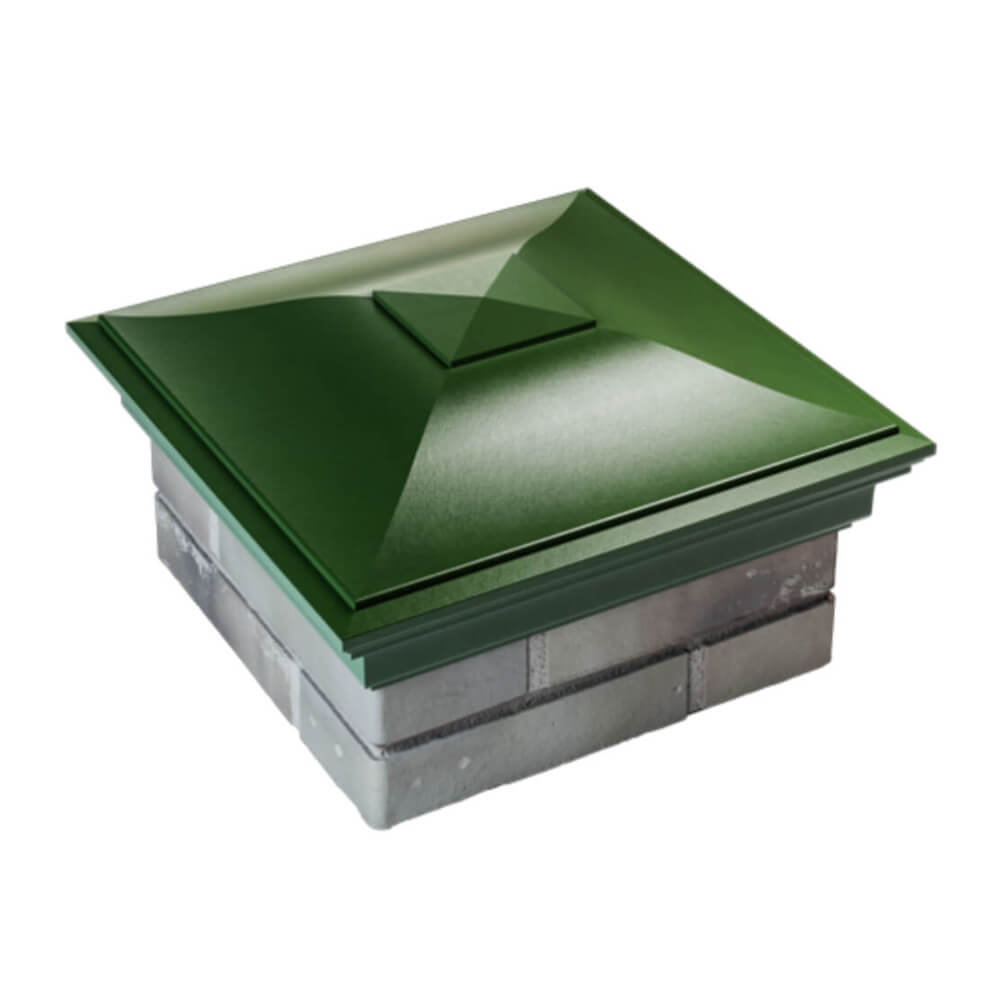 Колпак Zking Монблан Зеленый на столб 1.5х1.5 еврокирпича 0.7НФ (355х355мм) в Истре фото