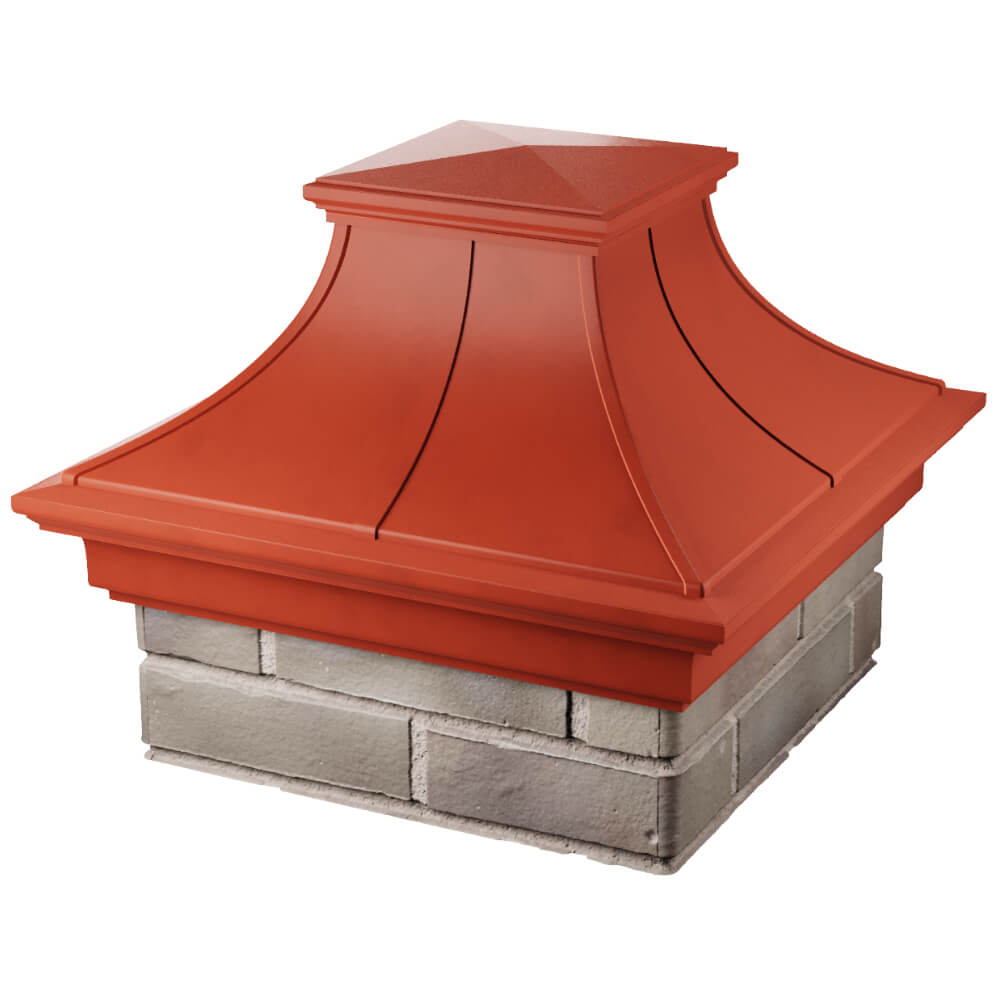 Колпак Zking Монблан Премиум Красный на столб 1.5х1.5 кирпича (385х385мм) в Истре фото