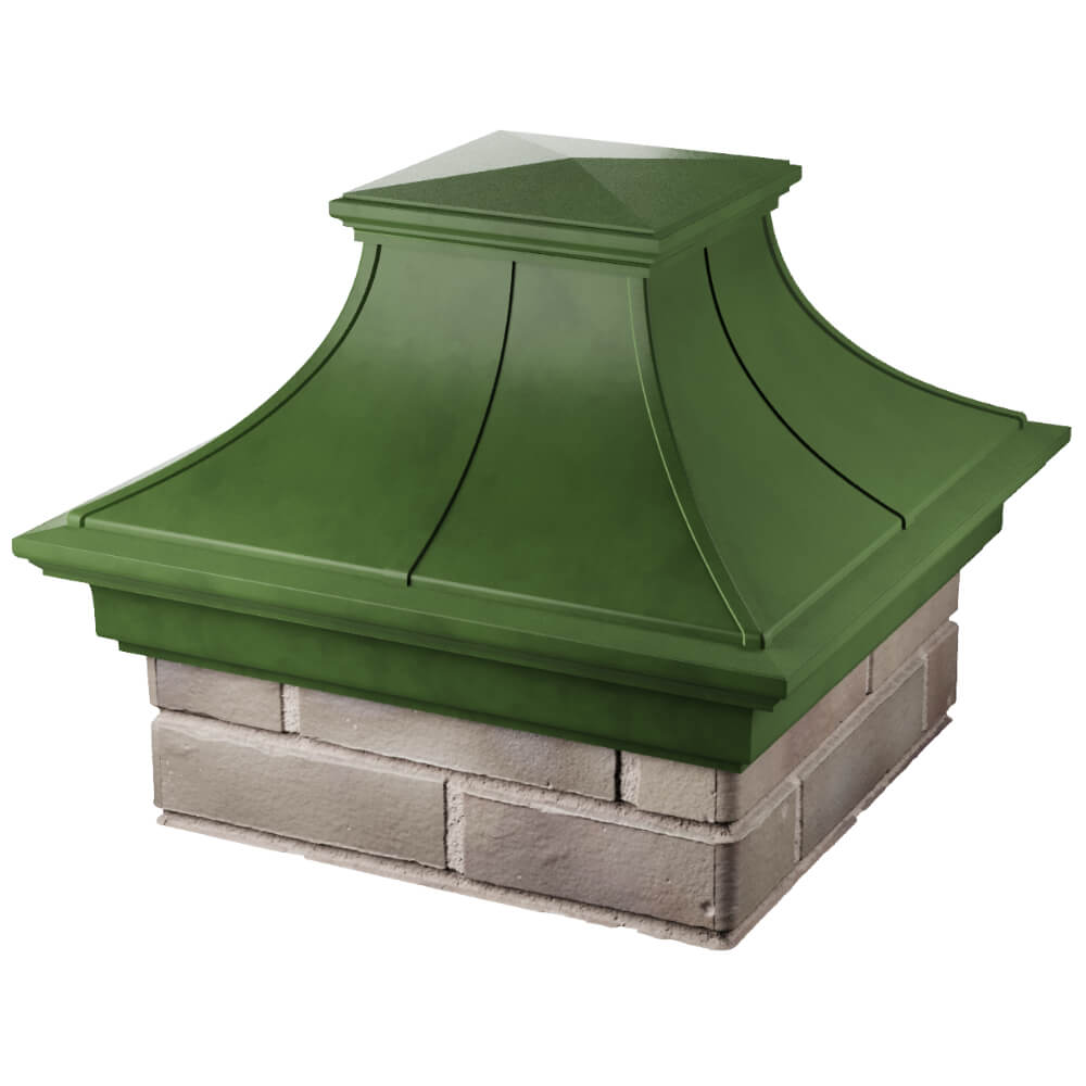 Колпак Zking Монблан Премиум Зеленый на столб 1.5х1.5 кирпича (385х385мм) в Истре фото