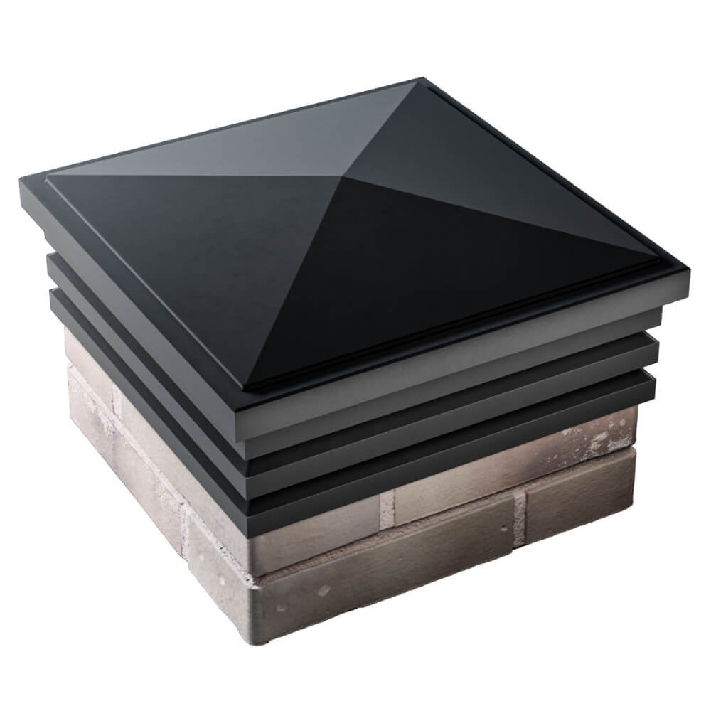 Колпак Zking Бона ХайТек Черный на столб 1.5х1.5 кирпича (385х385мм) в Истре фото