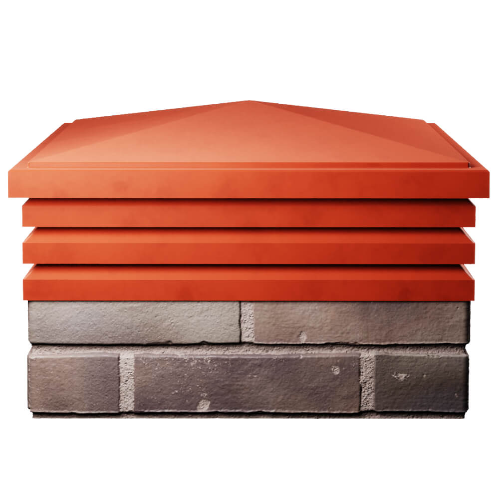 Колпак Zking Бона ХайТек Красный на столб 2х2 кирпича (513х513мм) Истра фото