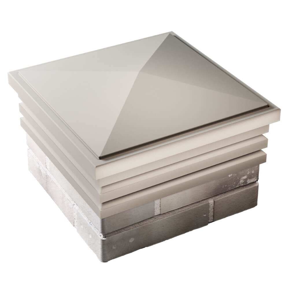 Колпак Zking Бона ХайТек Бежевый на столб 1.5х1.5 кирпича (385х385мм) в Истре фото