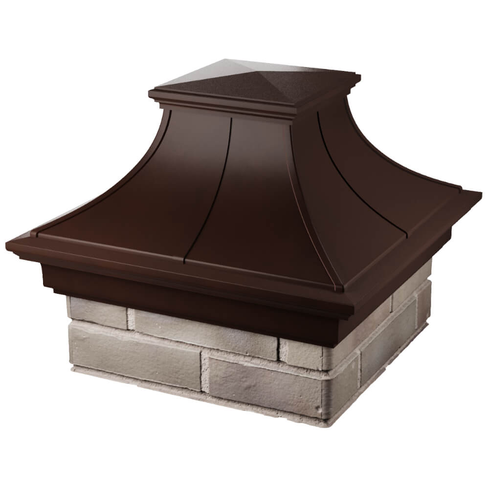 Колпак Zking Монблан Премиум Коричневый на столб 1.5х1.5 кирпича (385х385мм) в Истре фото