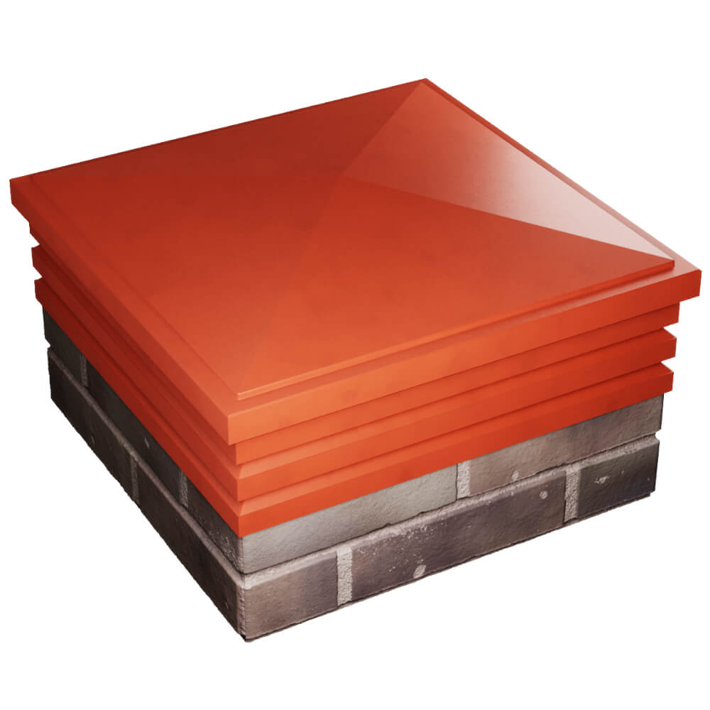 Колпак Zking Бона ХайТек Красный на столб 2х2 кирпича (513х513мм) в Истре фото