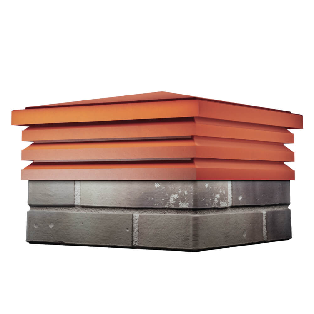 Колпак Zking Бона ХайТек Красный на столб 1.5х1.5 кирпича (385х385мм) в Истре фото