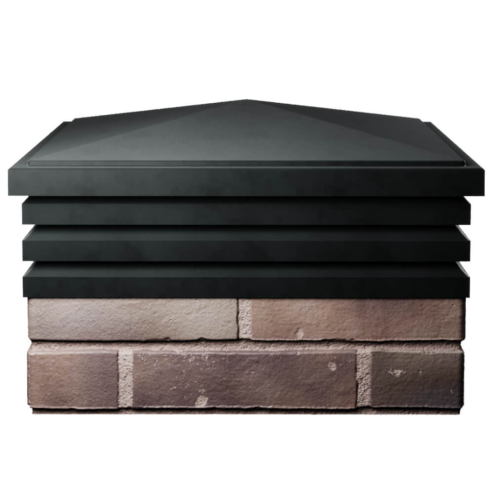 Колпак Zking Бона ХайТек Черный на столб 2х2 кирпича (513х513мм) Истра фото