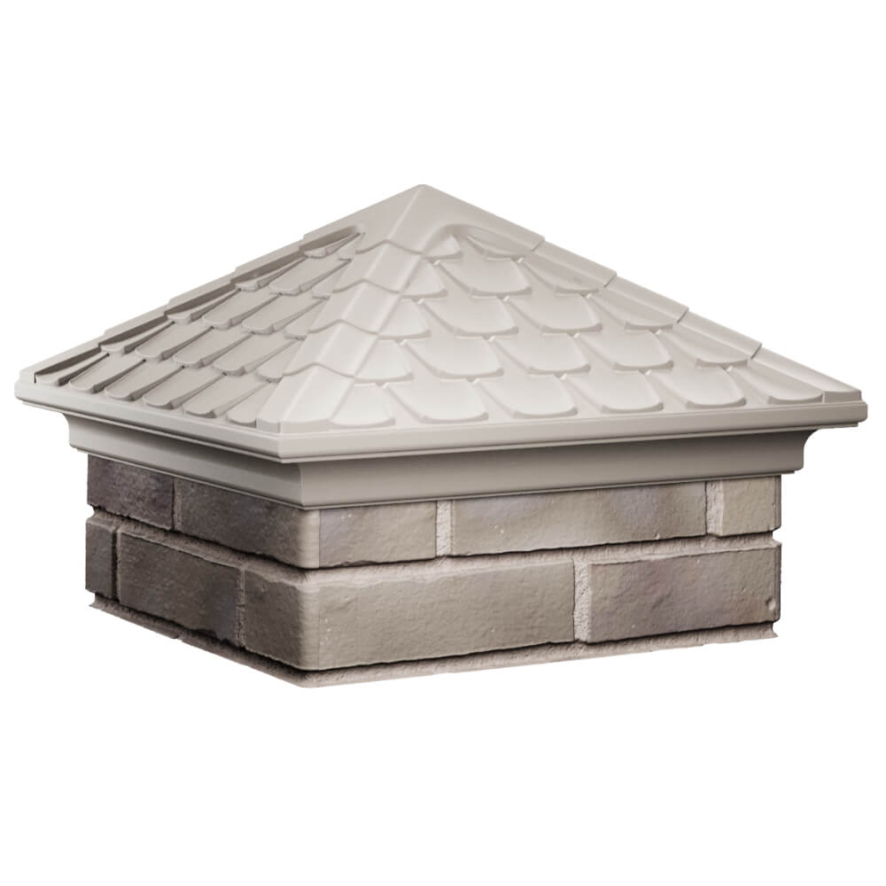 Колпак Zking Эльбрус Бежевый на столб 1.5х1.5 кирпича (385х385мм) в Истре фото