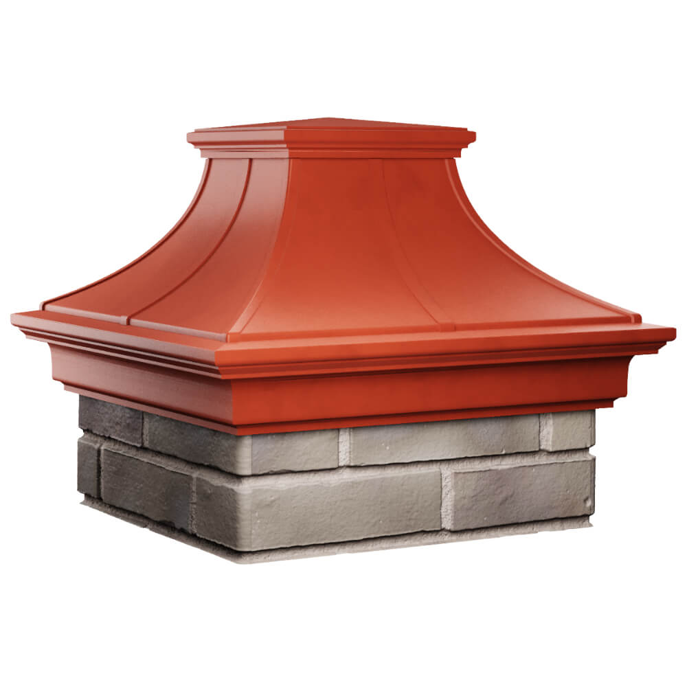 Колпак Zking Монблан Премиум Красный на столб 1.5х1.5 кирпича (385х385мм) в Истре фото