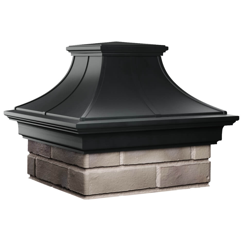 Колпак Zking Монблан Премиум Черный на столб 1.5х1.5 кирпича (385х385мм) в Истре фото