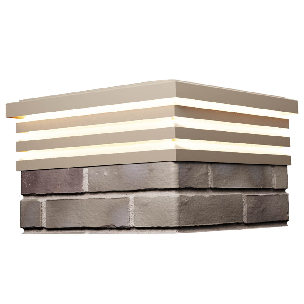 Колпак Zking Бона ХайТек Бежевый на столб 1.5х1.5 кирпича (385х385мм) с подсветкой в Истре фото