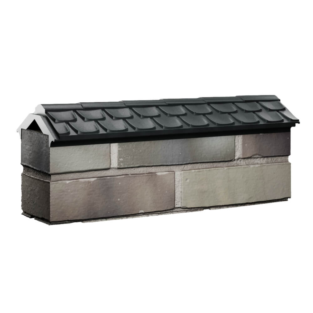 Парапет Zking Эльбрус Черный с посадкой на 0.5 кирпича (130мм) Истра фото