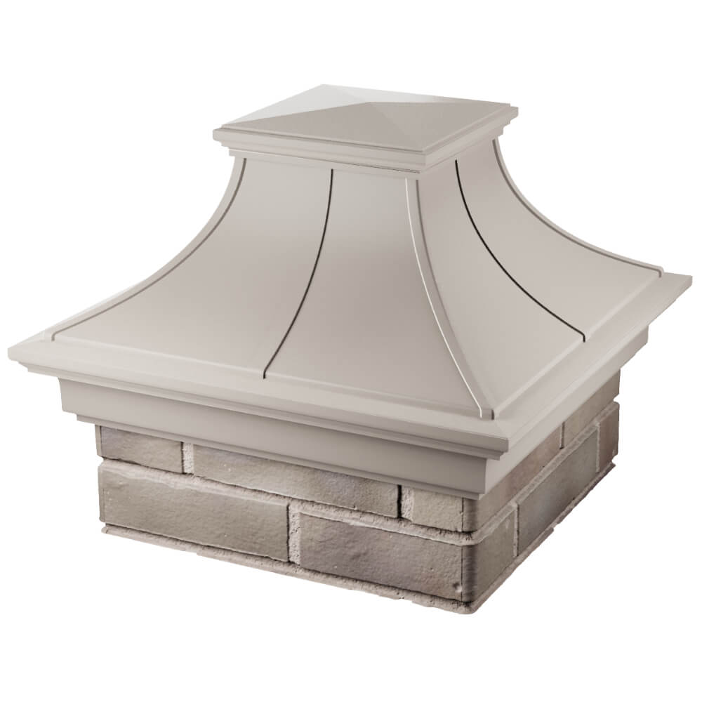 Колпак Zking Монблан Премиум Бежевый на столб 1.5х1.5 кирпича (385х385мм) в Истре фото