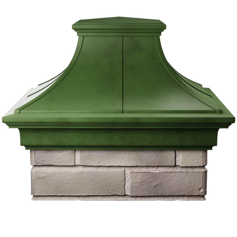 Колпак Zking Монблан Премиум Зеленый на столб 1.5х1.5 кирпича (385х385мм) Истра фото