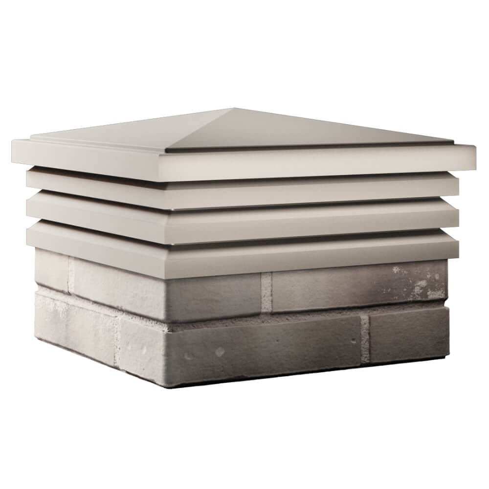 Колпак Zking Бона ХайТек Бежевый на столб 1.5х1.5 кирпича (385х385мм) в Истре фото