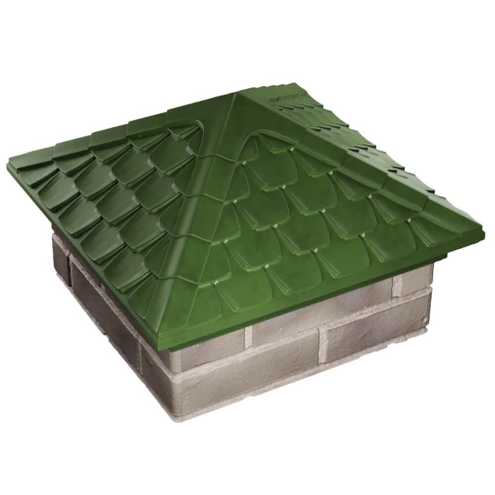 Колпак Zking Эльбрус Зеленый на столб 1.5х1.5 кирпича (385х385мм) в Истре фото