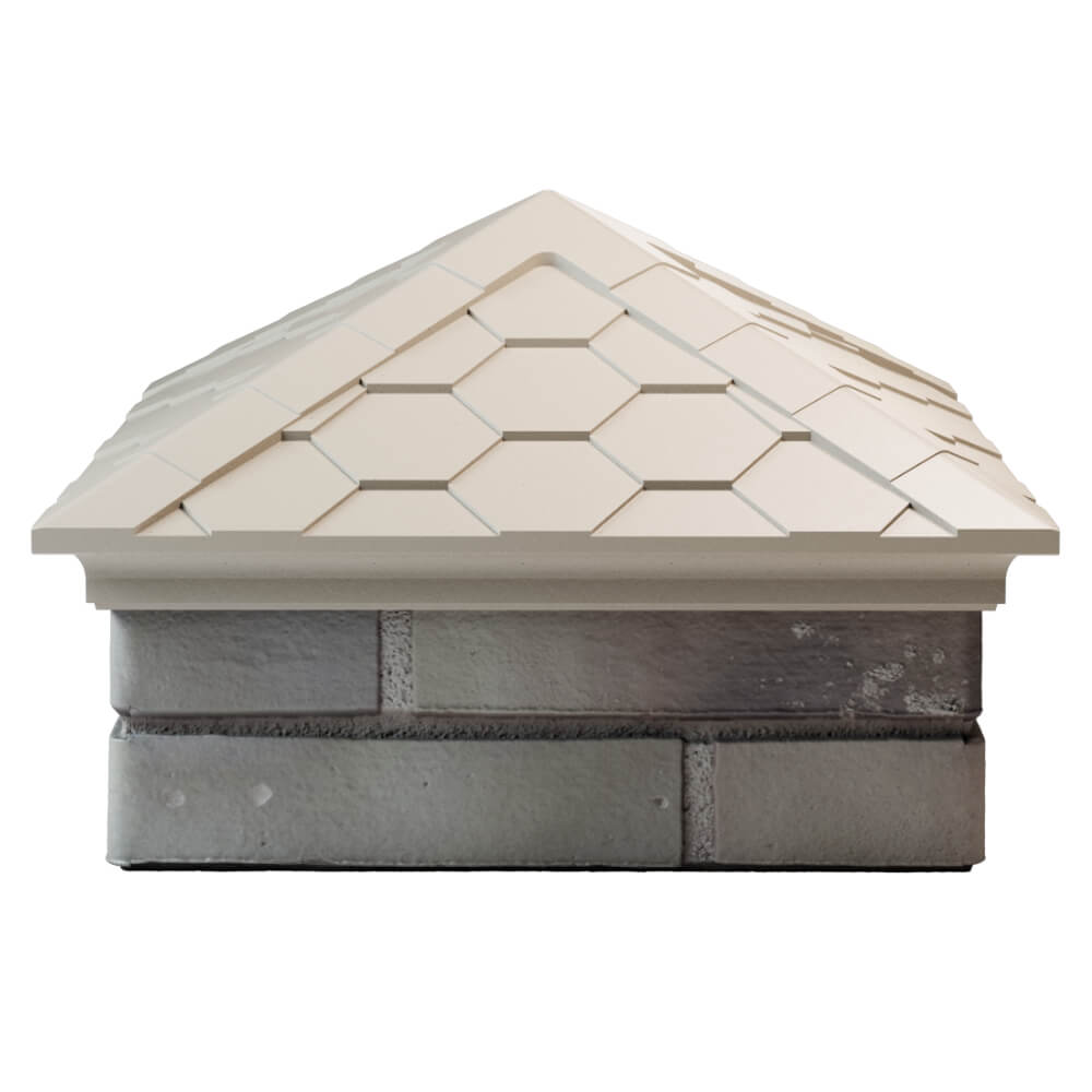 Колпак Zking Эверест Бежевый на столб 1.5х1.5 кирпича (390х390мм) Истра фото