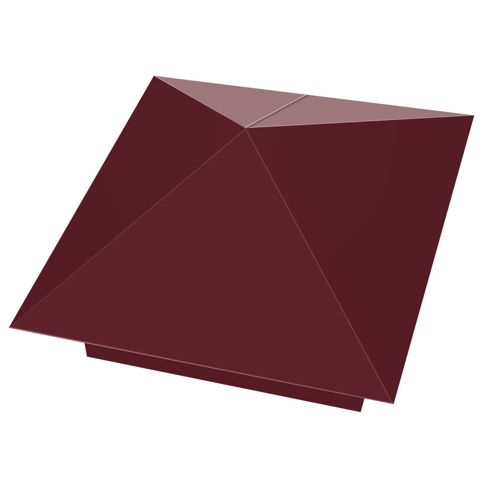 Колпак металлический 390х390мм RAL3005 Красное Вино заборный Истра фото