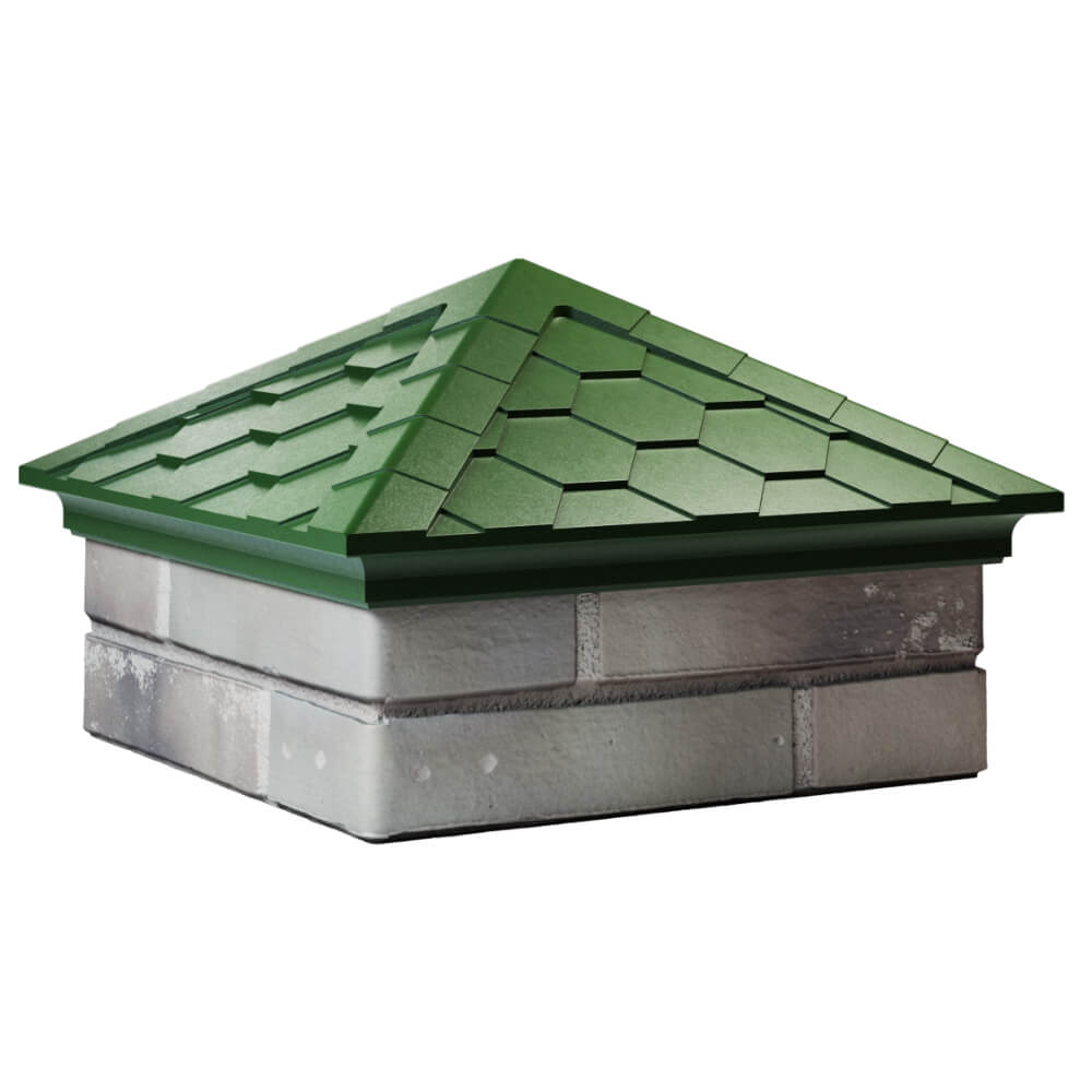 Колпак Zking Эверест Зеленый на столб 1.5х1.5 кирпича (390х390мм) в Истре фото