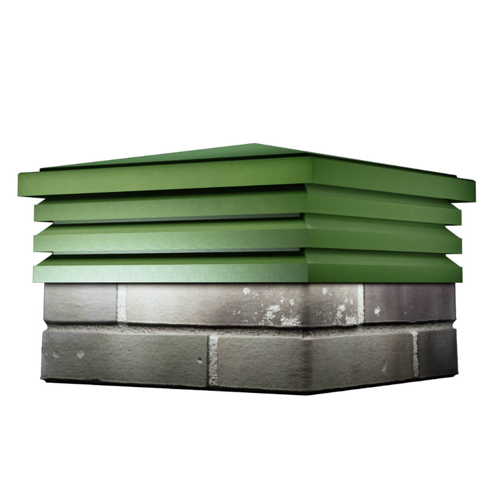 Колпак Zking Бона ХайТек Зеленый на столб 1.5х1.5 кирпича (385х385мм) в Истре фото