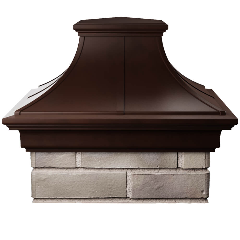 Колпак Zking Монблан Премиум Коричневый на столб 1.5х1.5 кирпича (385х385мм) Истра фото