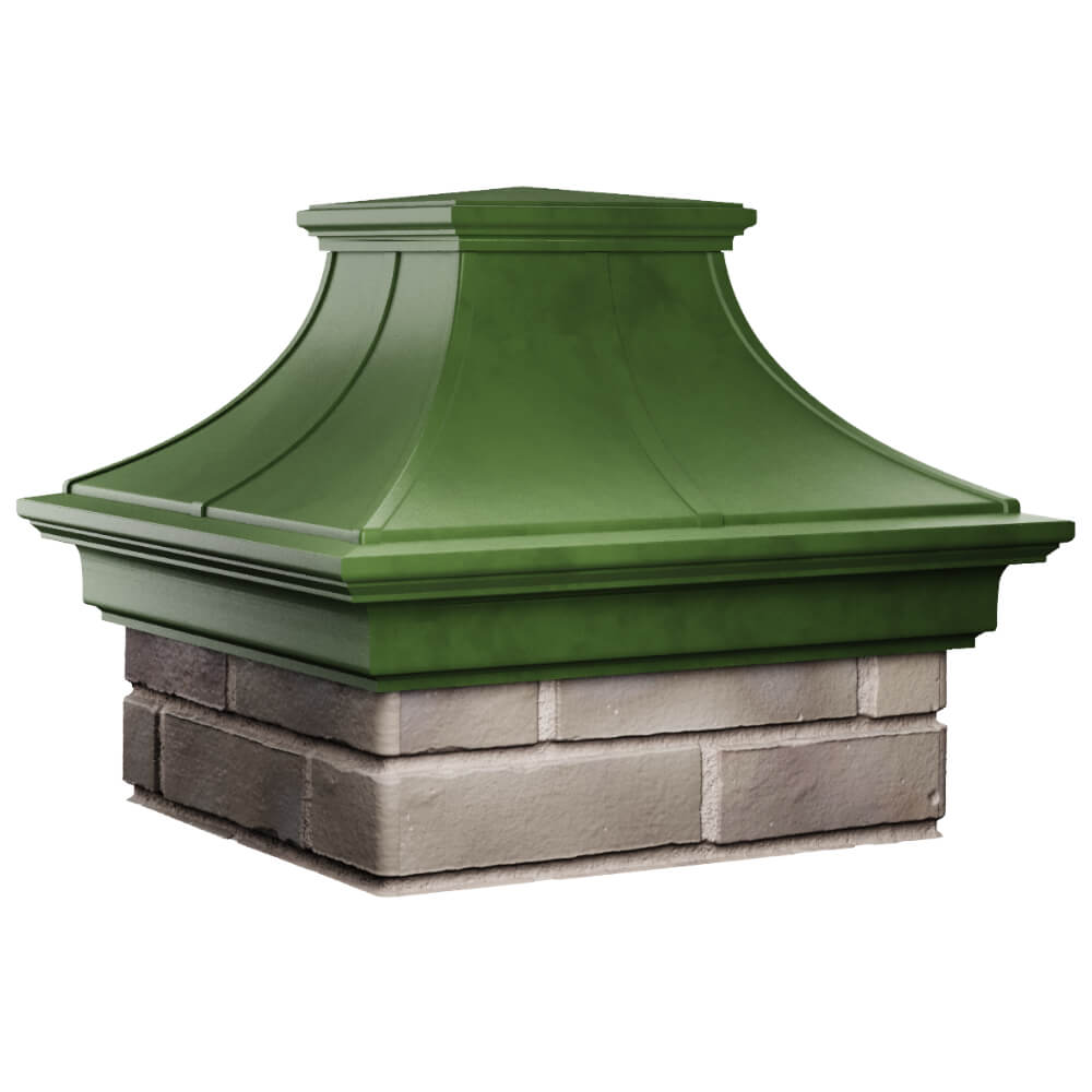 Колпак Zking Монблан Премиум Зеленый на столб 1.5х1.5 кирпича (385х385мм) в Истре фото