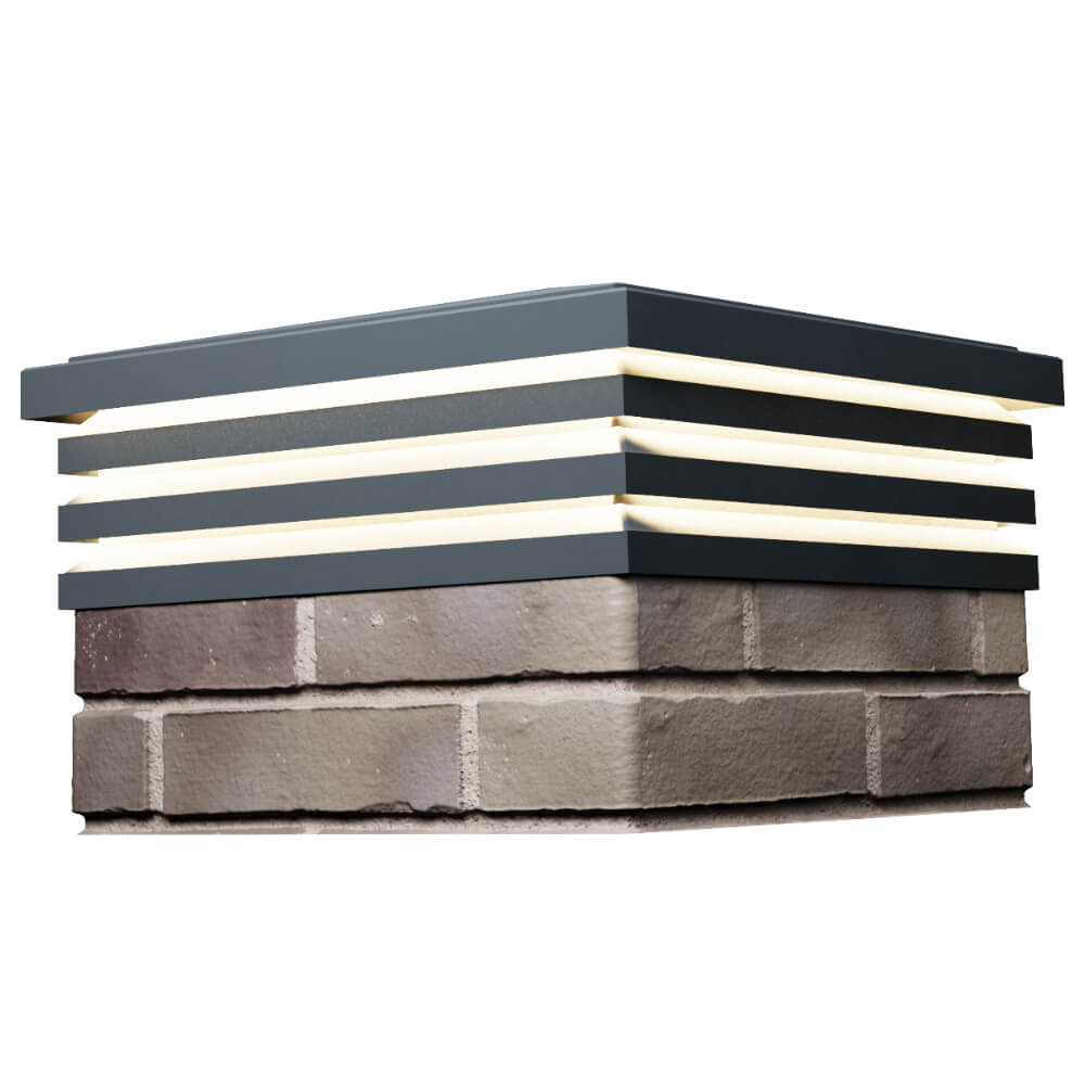 Колпак Zking Бона ХайТек Серый на столб 1.5х1.5 кирпича (385х385мм) с подсветкой в Истре фото