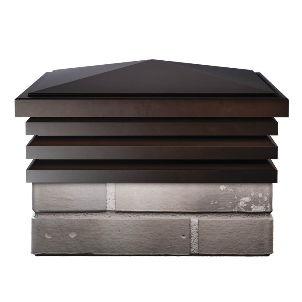 Колпак Zking Бона ХайТек Коричневый на столб 1.5х1.5 кирпича (385х385мм) Истра фото