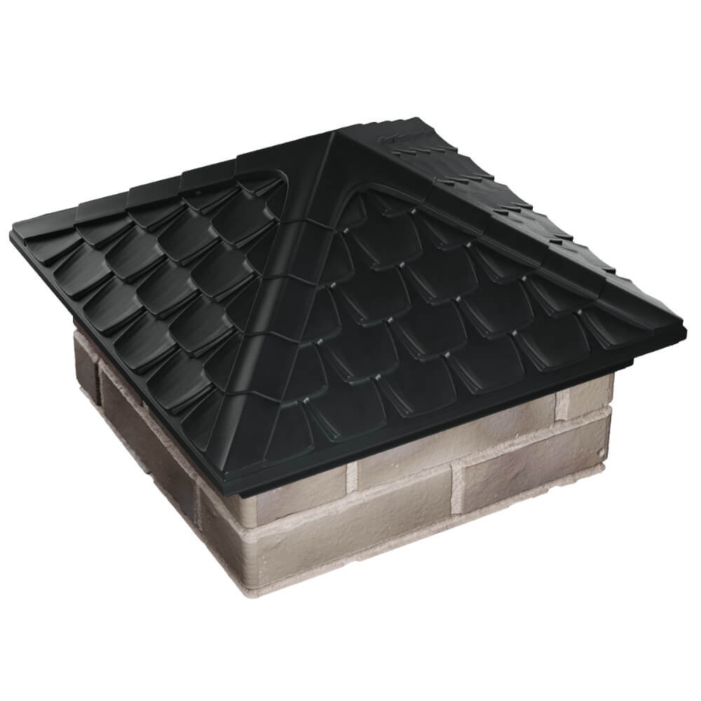 Колпак Zking Эльбрус Черный на столб 1.5х1.5 кирпича (385х385мм) в Истре фото