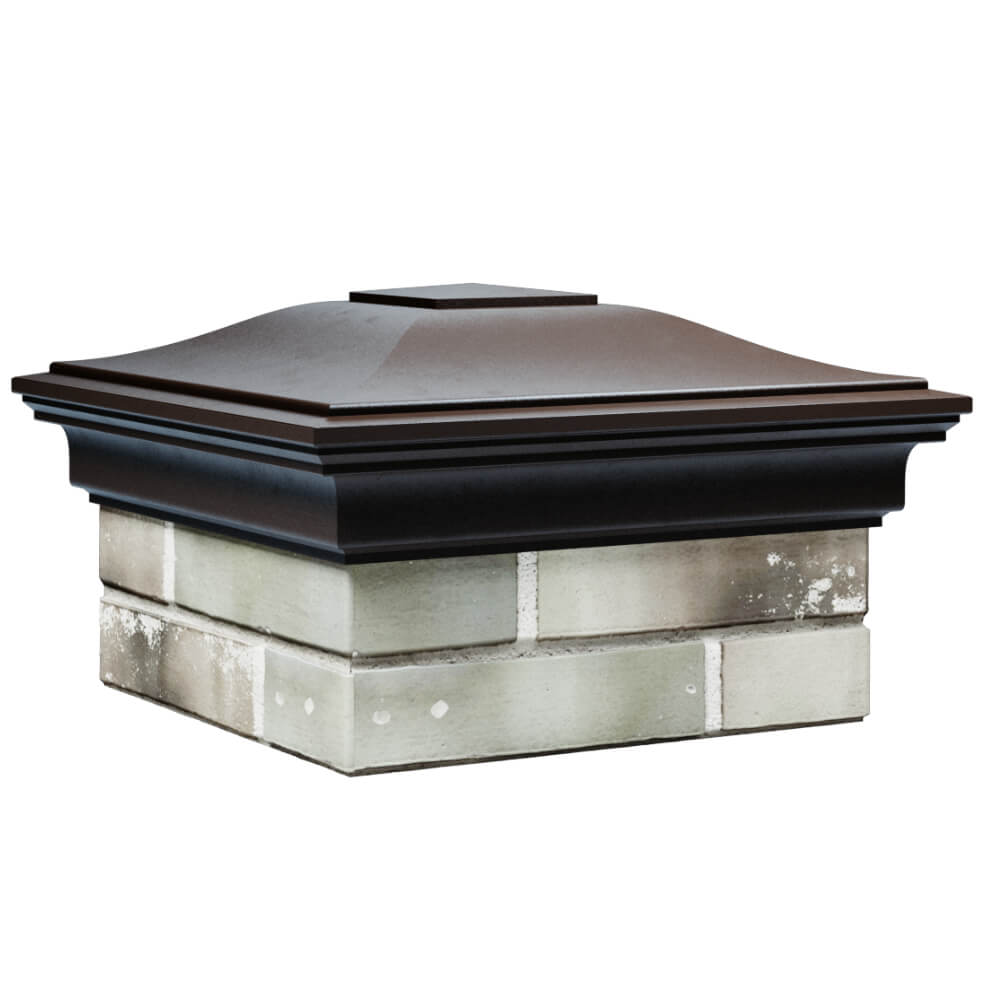 Колпак Zking Монблан Коричневый на столб 1.5х1.5 кирпича (385х385мм) в Истре фото