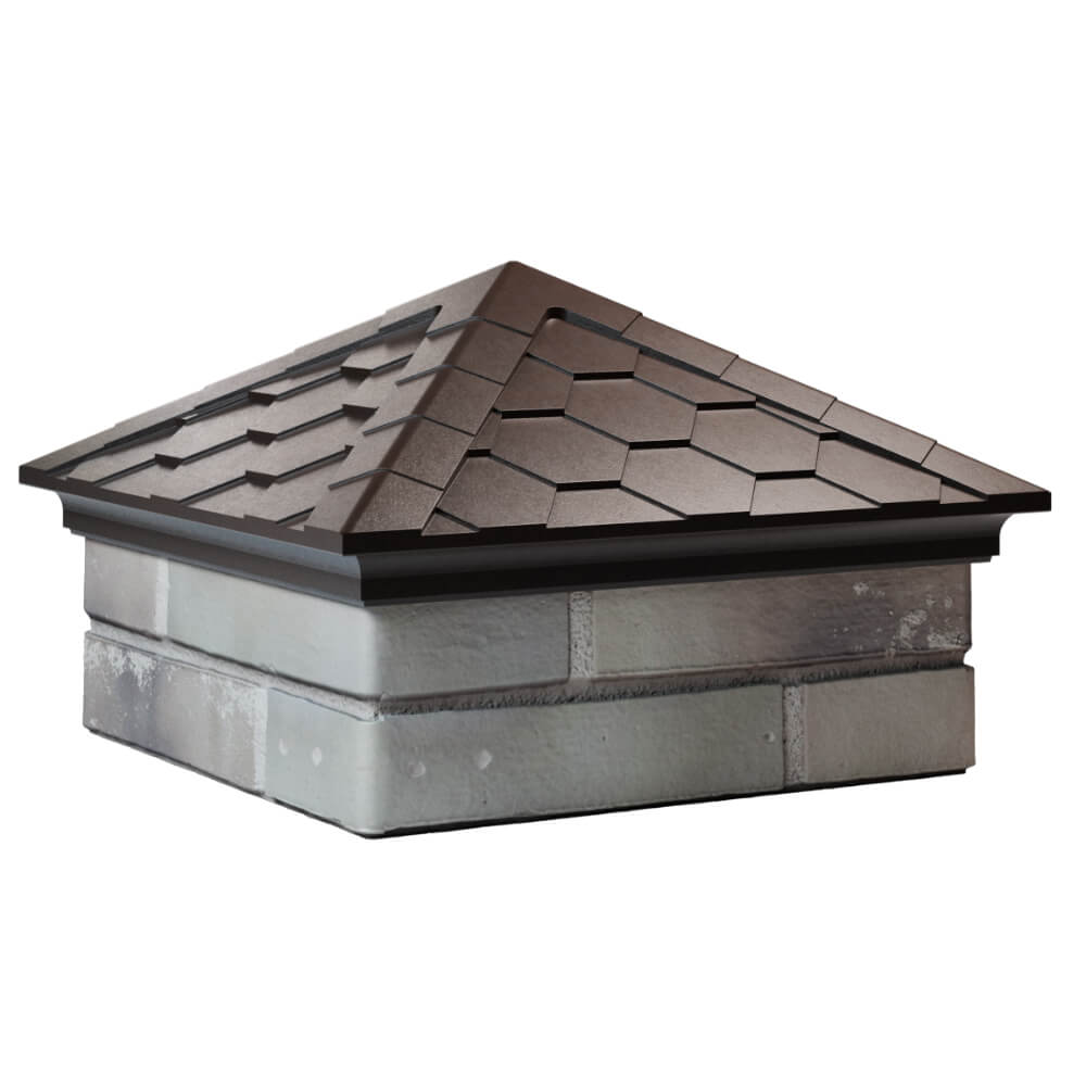 Колпак Zking Эверест Коричневый на столб 1.5х1.5 кирпича (390х390мм) в Истре фото