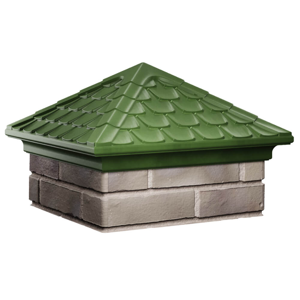 Колпак Zking Эльбрус Зеленый на столб 1.5х1.5 кирпича (385х385мм) в Истре фото