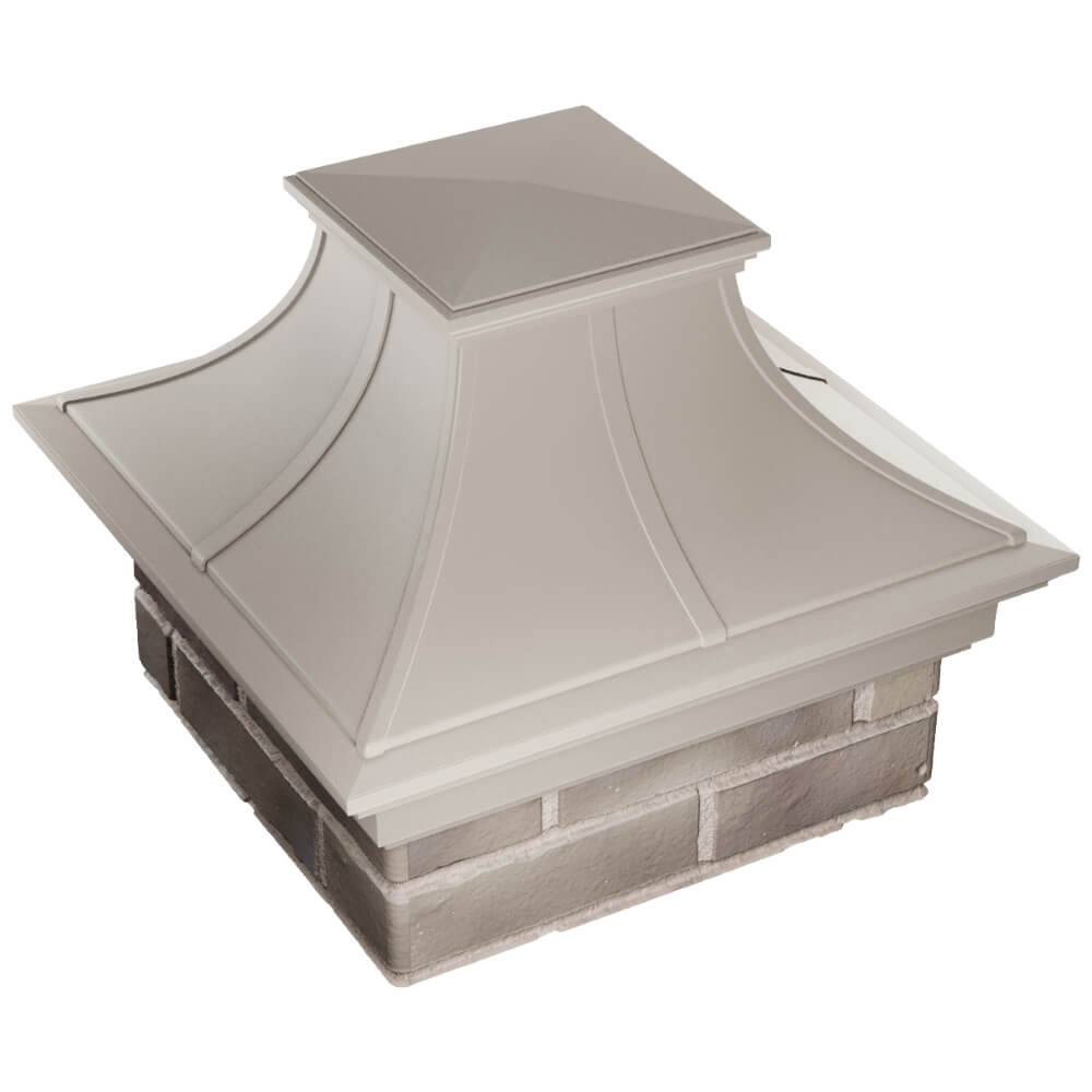 Колпак Zking Монблан Премиум Бежевый на столб 1.5х1.5 кирпича (385х385мм) в Истре фото