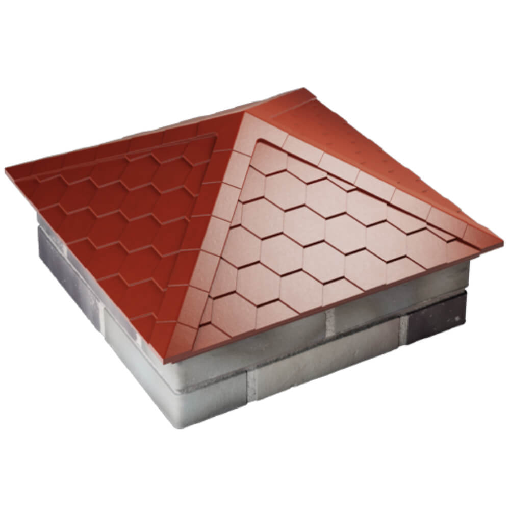 Колпак Zking Эверест Красный на столб 2х2 кирпича (535х535мм) Истра фото